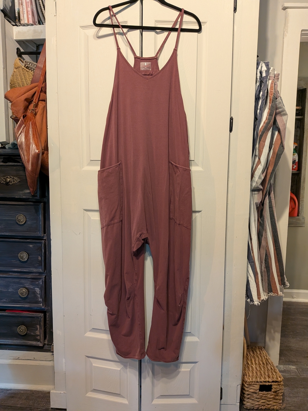 FP Movement by Free People Mauve Sleeveless Pocket Jumpsuit